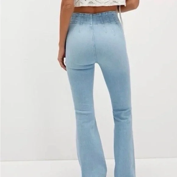 We The Free Libre Wide-Leg Jeans Light Blue Size 31 - Picture 3 of 15